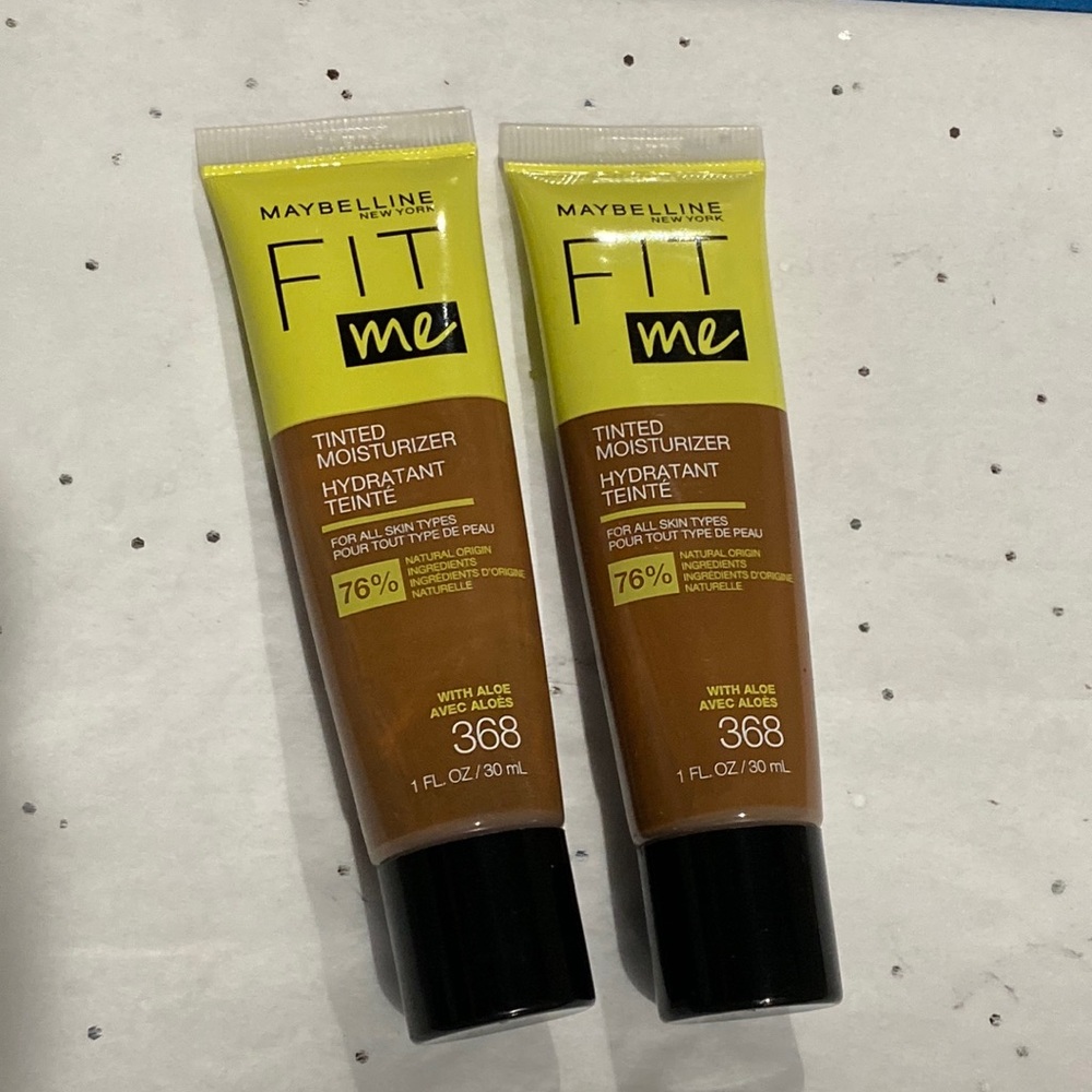 2 Maybelline Fit Me Tinted Moisturizer w/aloe Natural Coverage Face Makeup # 368